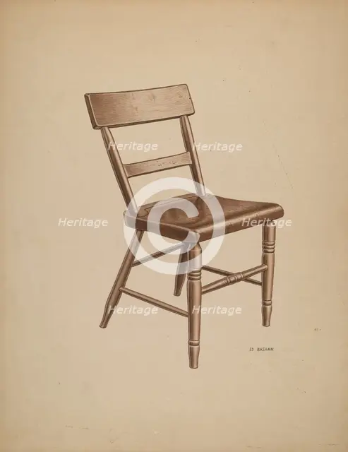 Kitchen Chair, c. 1940. Creator: Edward Bashaw.