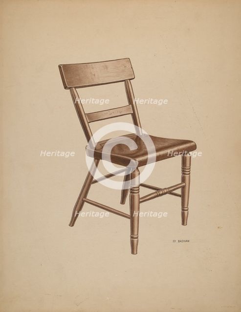 Kitchen Chair, c. 1940. Creator: Edward Bashaw.