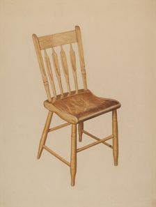 Kitchen Chair (plank bottom), c. 1941. Creator: Sydney Roberts
