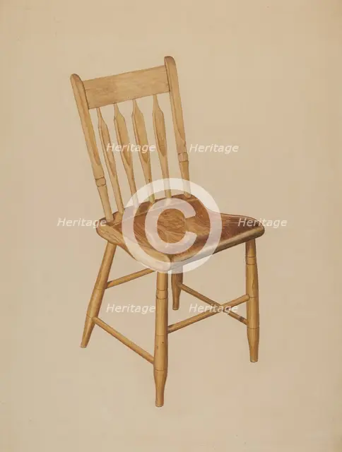 Kitchen Chair (plank bottom), c. 1941. Creator: Sydney Roberts.