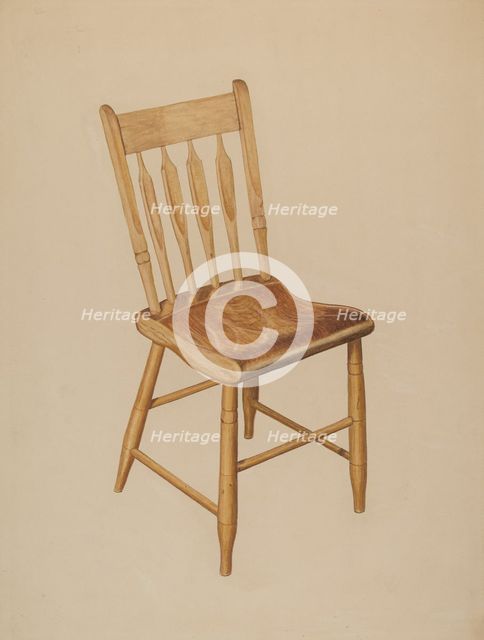 Kitchen Chair (plank bottom), c. 1941. Creator: Sydney Roberts.