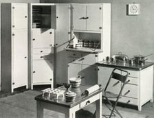 Kitchen furniture by Heal's, London 1937. Creator: Unknown