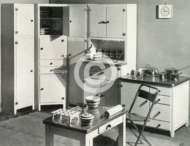 'Kitchen furniture by Heal's, London', 1937. Creator: Unknown.