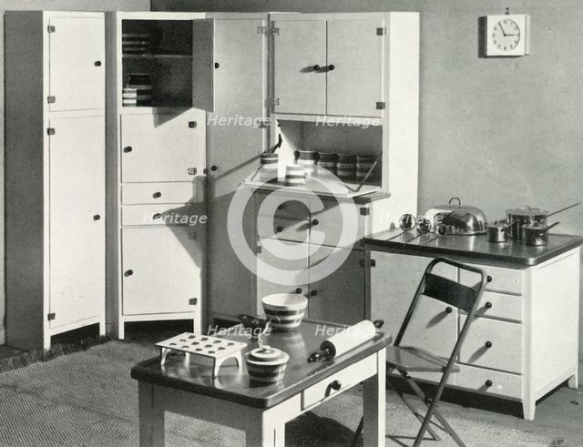 'Kitchen furniture by Heal's, London', 1937. Creator: Unknown.