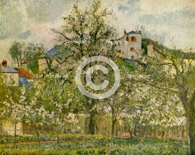 'Kitchen-Garden with Flowering Fruit-Trees', 1877, (1939).  Creator: Camille Pissarro.