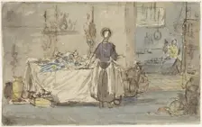 Kitchen interior, 1824-1894. Creator: Charles Rochussen