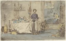 Kitchen interior, 1824-1894. Creator: Charles Rochussen