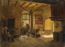Kitchen Interior, 1854. Creator: Adolph Tidemand