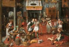 Kitchen interior , c. 1565. Creator: Cleve, Marten van, the Elder (1527-1581)