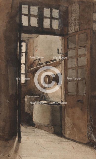 Kitchen Interior, c1862. Creator: Theodule Ribot.