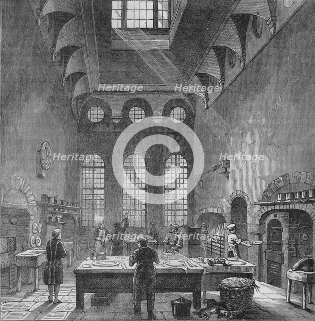 Kitchen of St James's Palace, Westminster, London, in the time of King George III, c1870 (1878). Creator: Unknown.