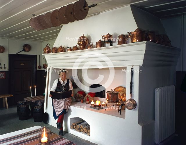 Kitchen range in Hellerup Manor, Värmland, Sweden. Creator: Torkel Lindeberg.