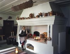 Kitchen range in Hellerup Manor, Värmland, Sweden. Artist: Torkel Lindeberg