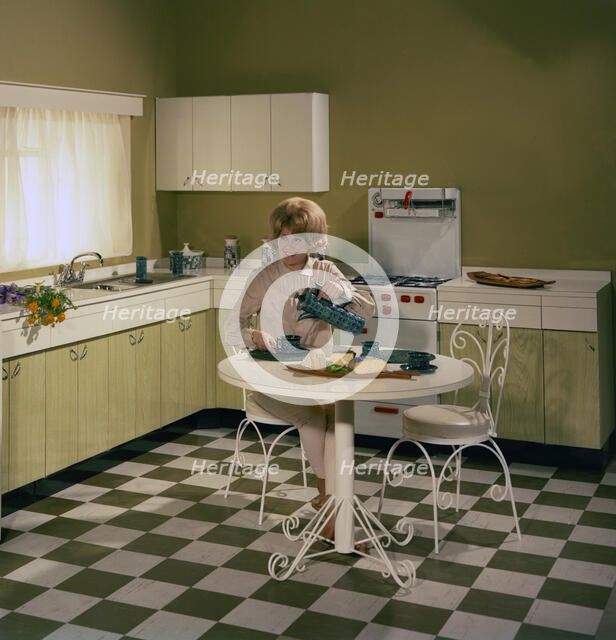 Kitchen scene, Warwick, Warwickshire, 1966. Artist: Michael Walters