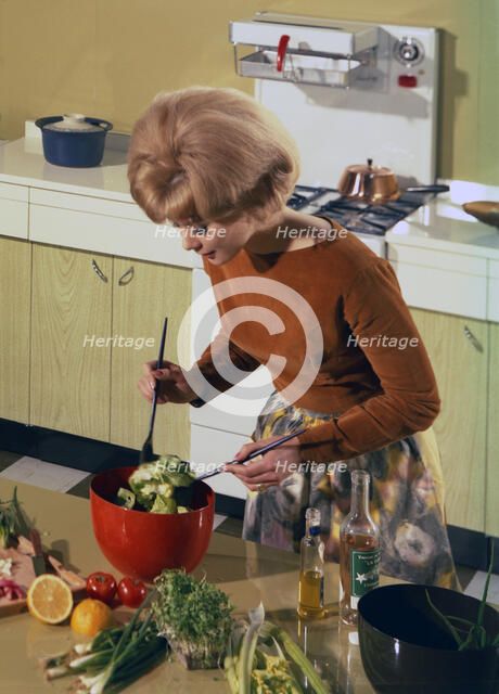 Kitchen scene, Warwick, Warwickshire, 1966. Artist: Michael Walters