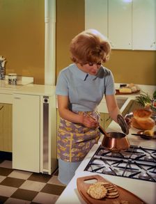 Kitchen scene, Warwick, Warwickshire, 1966. Creator: Michael Walters