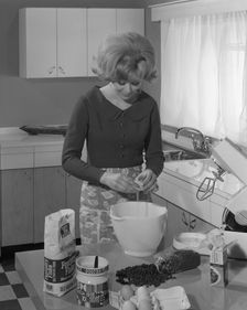 Kitchen scene, Warwick, Warwickshire, 1966. Creator: Michael Walters