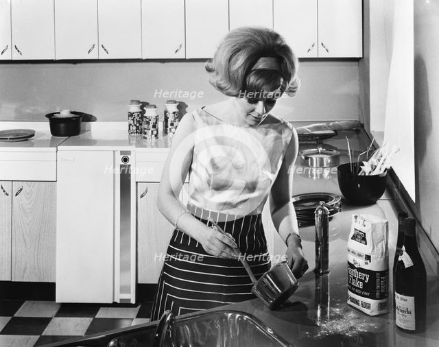Kitchen scene, Warwick, Warwickshire, 1966. Creator: Michael Walters.