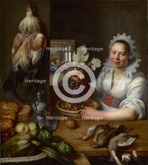 Kitchen scene with Christ at Emmaus, Between 1615 and 1620.