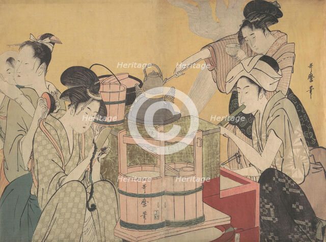 Kitchen Scene, ca. 1794-95. Creator: Kitagawa Utamaro.