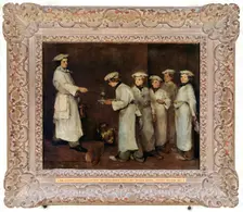 Kitchen Scene, early 1860s. Artist: Theodule Ribot