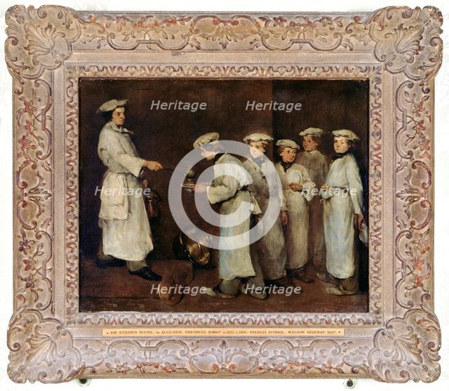 Kitchen Scene, early 1860s. Artist: Theodule Ribot.