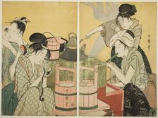 Kitchen Scene, Japan, c. 1794/95. Creator: Kitagawa Utamaro