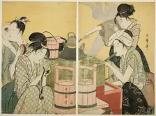 Kitchen Scene, Japan, c. 1794/95. Creator: Kitagawa Utamaro