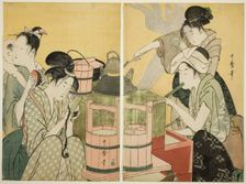 Kitchen Scene, Japan, c. 1794/95. Creator: Kitagawa Utamaro