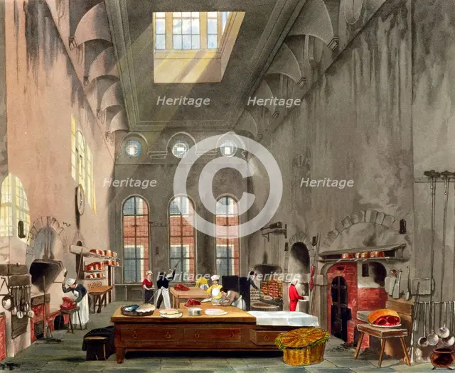 Kitchen, St James's Palace, London, 1819. Creator: William James Bennett.