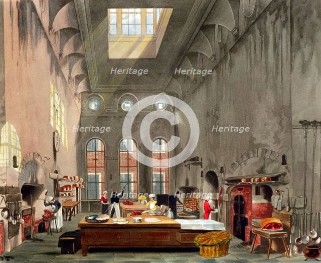 Kitchen, St James's Palace, London, 1819. Creator: William James Bennett.