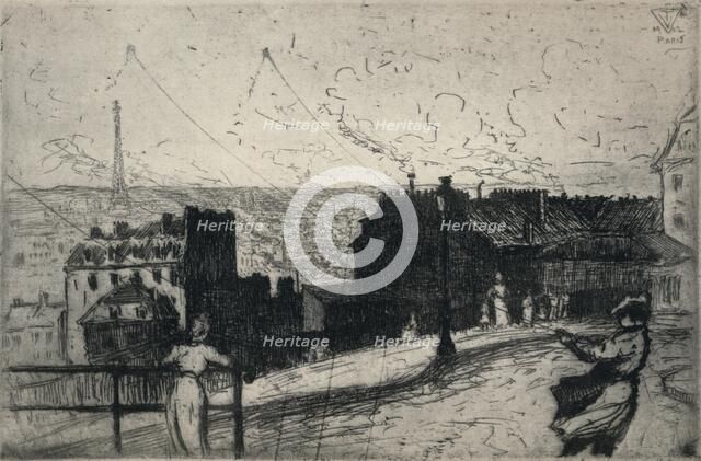 'Kite-Flyers, Montmartre', 1915. Artist: Vaughan Trowbridge.