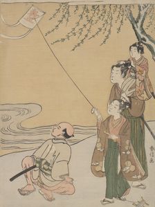 Kite Flying, ca. 1766., ca. 1766. Creator: Suzuki Harunobu