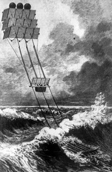 Kite-powered water transport, c1890. Creator: Unknown