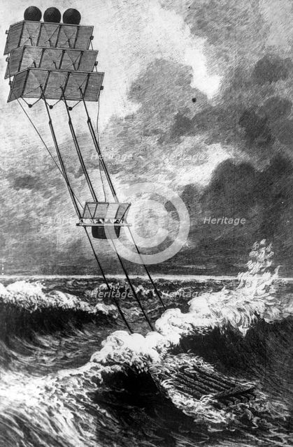 Kite-powered water transport, c1890. Creator: Unknown.