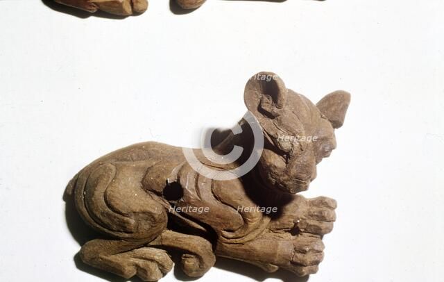 Kitten Carved wooden bridle-plate from Pazyryk, Altai Mountains, 5th century BC-4th century BC Artist: Unknown.