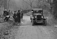 Kittu Brunell watching a Donnet competing in the Sunbeam Motor Car Club Bognor Trial, 1929. Artist: Bill Brunell