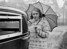 Kitty Brunell, winner of Class 2 at the 1933 RAC Rally. Artist: Bill Brunell