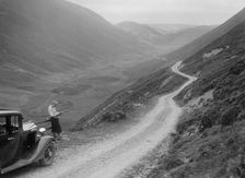 Kitty Brunell with a Vauxhall, Cwm Hirnant, Bala, Gwynedd, Wales, c1930s. Artist: Bill Brunell