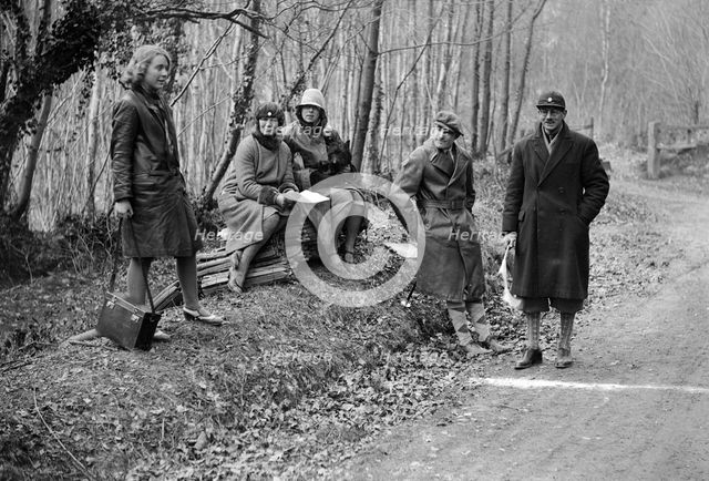 Kitty Brunell at the Sunbeam Motor Car Club Bognor Trial, 1929. Artist: Bill Brunell.