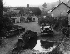 Kitty Brunell at the wheel of a Ford Model A, Winsford, Somerset, 1930