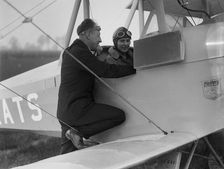 Kitty Brunell in the cockpit of a Blackburn Bluebird aeroplane, c1930s. Artist: Bill Brunell