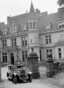 Kitty Brunell road testing a 1931 Delage D8, Wykehurst Place, Bolney, Sussex. Artist: Bill Brunell