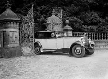 Kitty Brunell road testing a 1931 Delage D8, Wykehurst Place, Bolney, Sussex. Artist: Bill Brunell