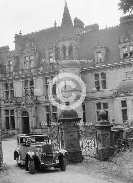 Kitty Brunell road testing a 1931 Delage D8, Wykehurst Place, Bolney, Sussex. Artist: Bill Brunell.