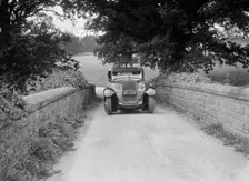 Kitty Brunell road testing a 1931 Delage D8. Artist: Bill Brunell