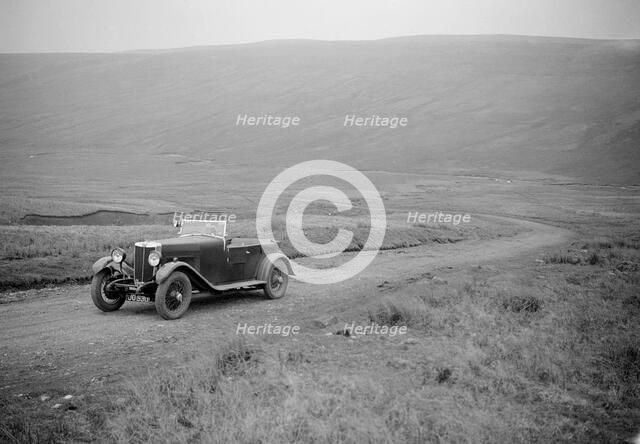 Kitty Brunell road testing a MG 18/80, April 1931. Artist: Bill Brunell.