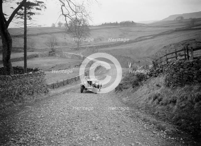 Kitty Brunell road testing a MG 18/80, April 1931. Artist: Bill Brunell.