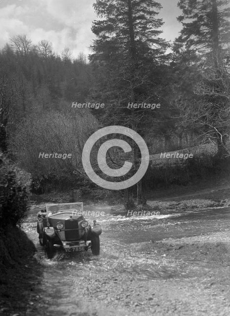 Kitty Brunell road testing a Riley 9 WD tourer, c1930. Artist: Bill Brunell.