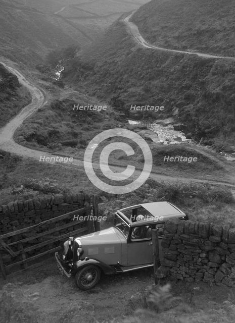 Kitty Brunell road testing a Standard Little Twelve saloon, c1932. Artist: Bill Brunell.